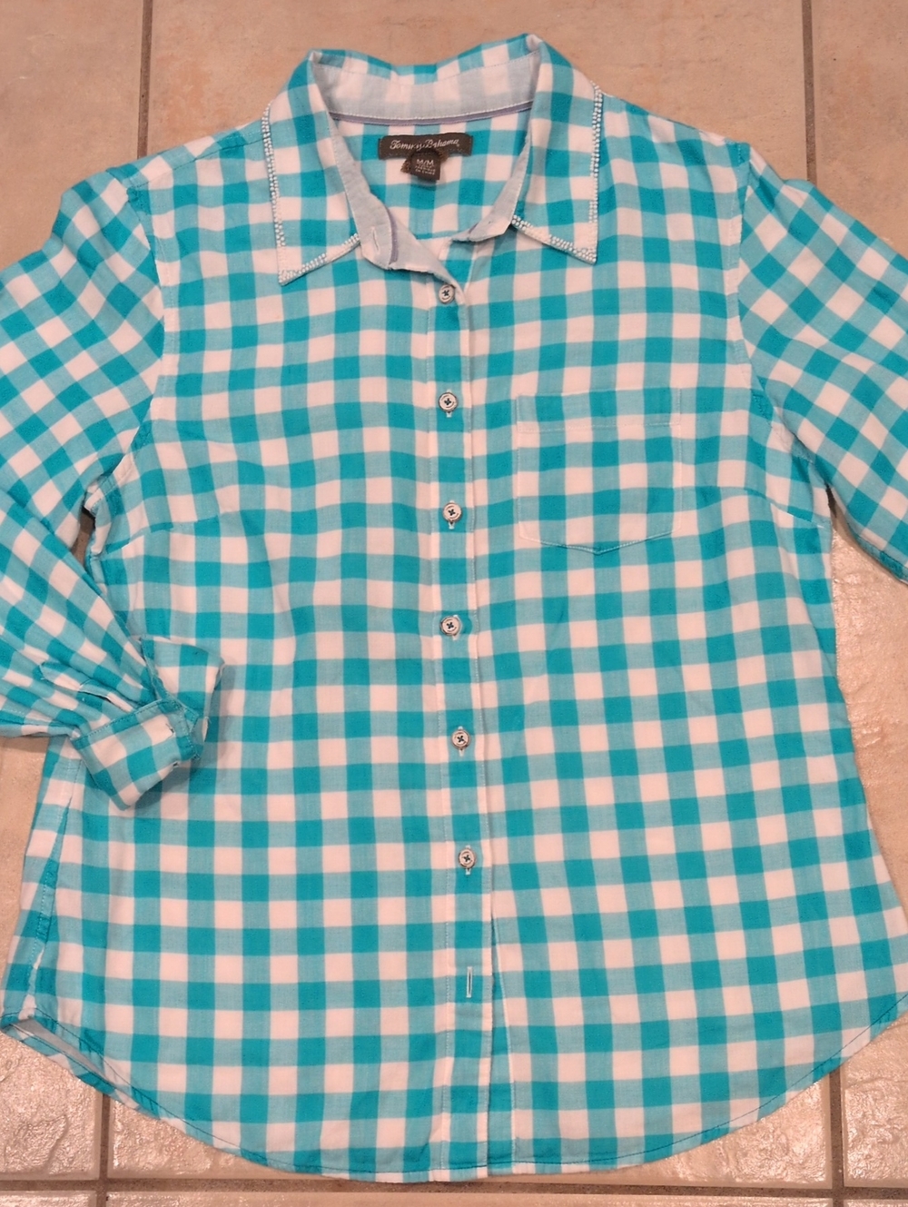 Tommy Bahama Blue  Long Sleeve Shirt Size Medium